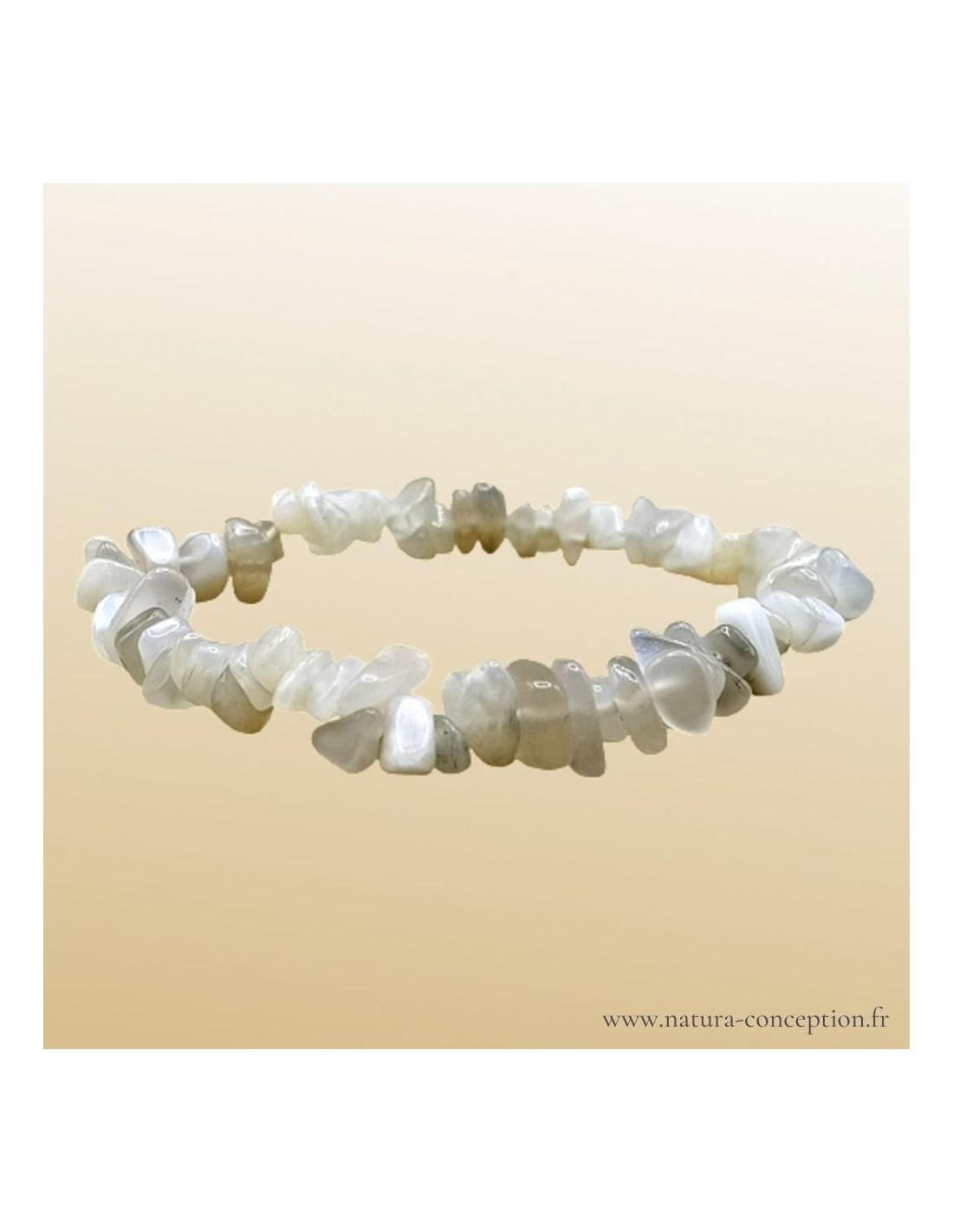 Bracelet en perles de Pierre de Lave Blanche naturelle - Zen Desprit